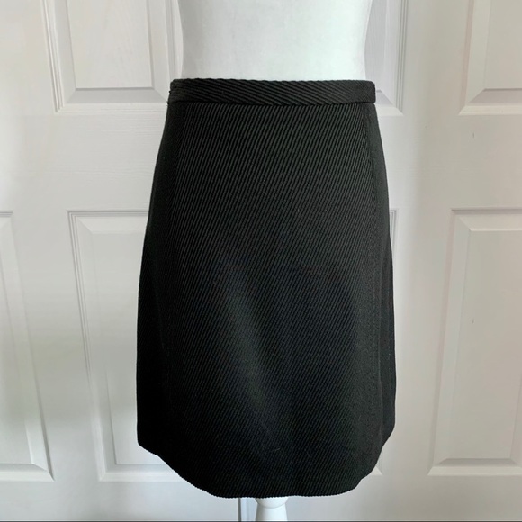Milly of New York VTG 90’s Black Silk Ribbed Skirt w/ Chain - Picture 3 of 6